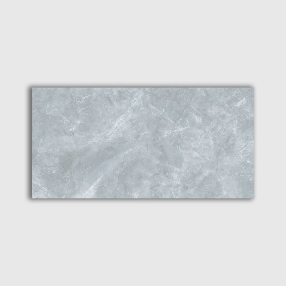 Gray Polished Marble Look Porcelain Tile