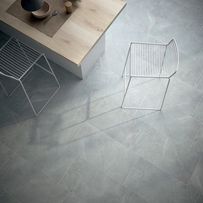 Gray Polished Marble Look Porcelain Tile