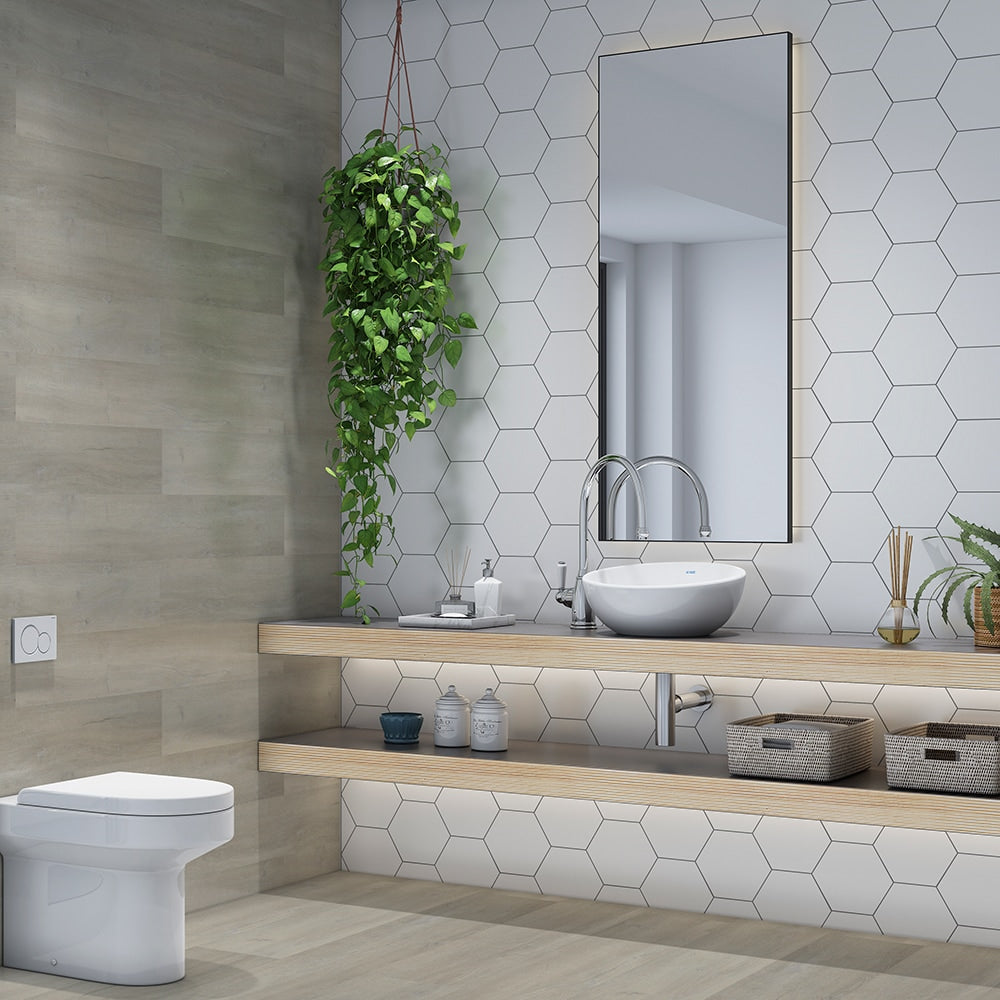 Blanc Matte Hexagon Ceramic Tile