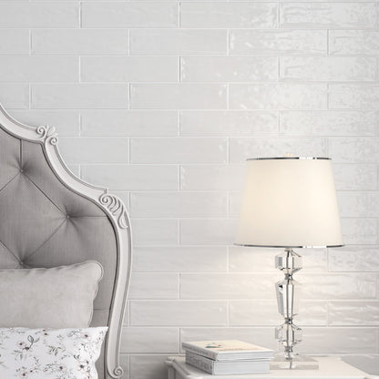 Roca Flow White Polished Ceramic Tile