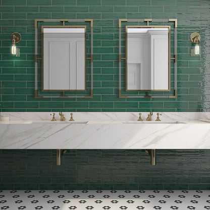 Roca Flow Peacock Green Polished Ceramic Tile