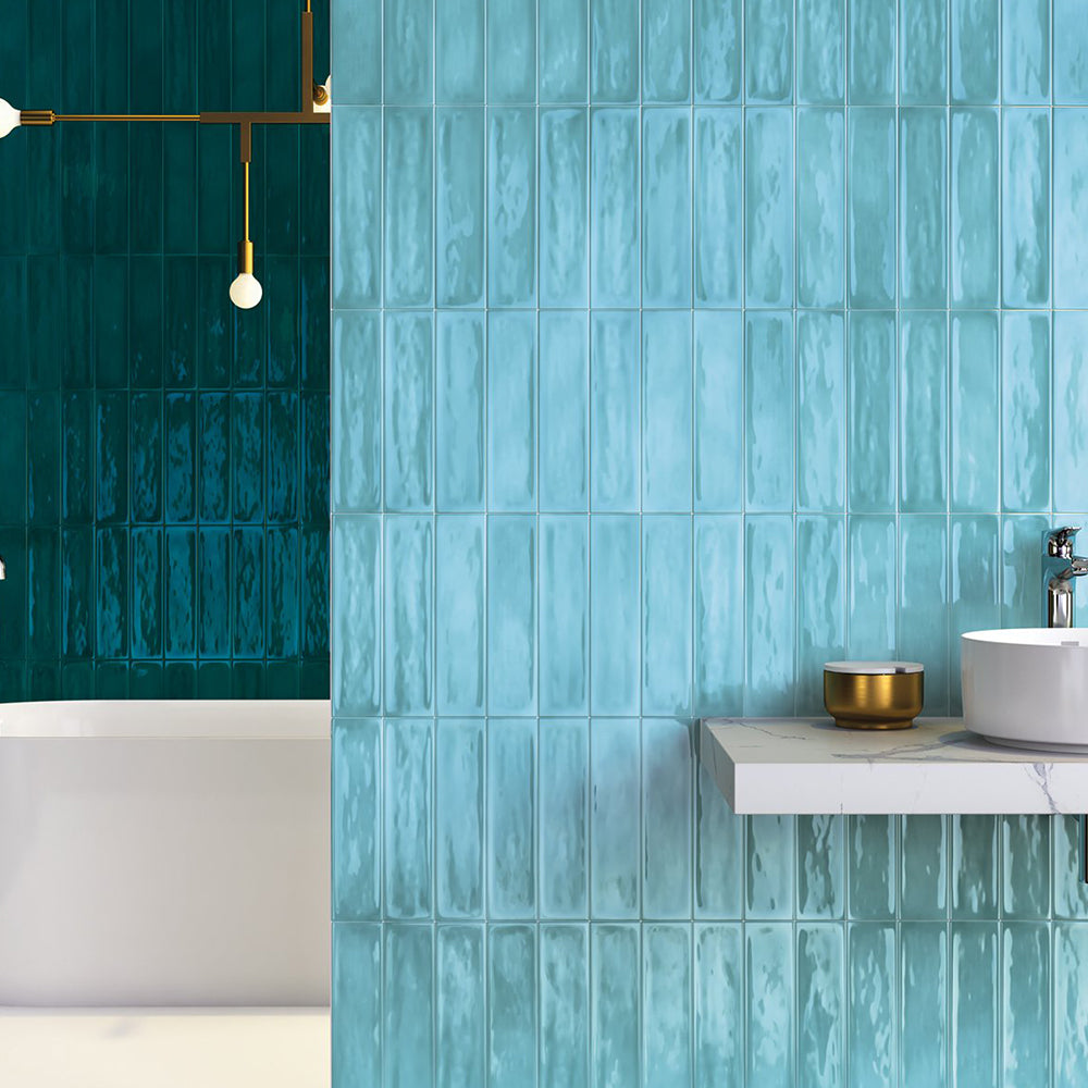 Roca Flow Atoll Blue Polished Ceramic Tile