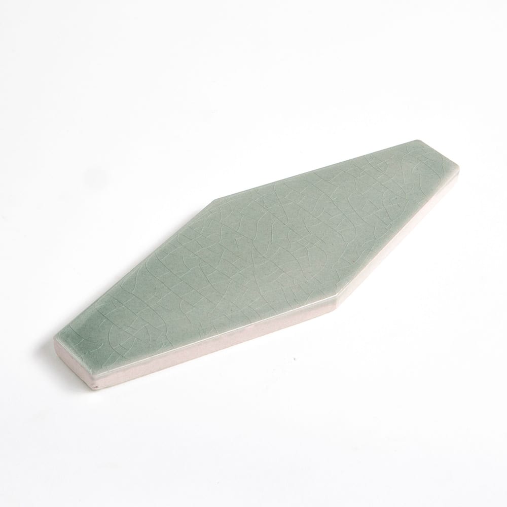 Verdant Crackled Longest Hexagon Ceramic Tile