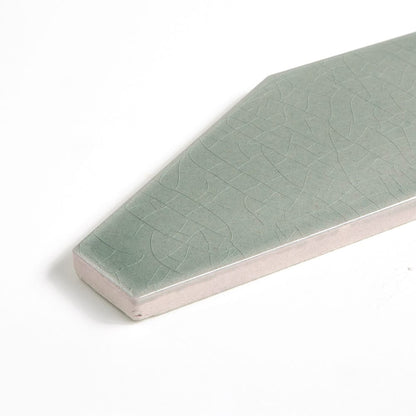 Verdant Crackled Longest Hexagon Ceramic Tile
