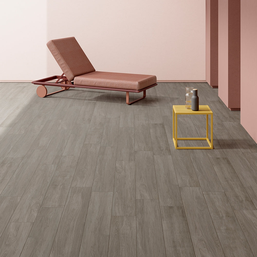 Gris Ardoise Matte Wood Look Porcelain Tile