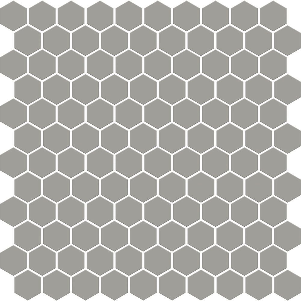 Gris Fonce Matte Hexagon Ceramic Mosaic