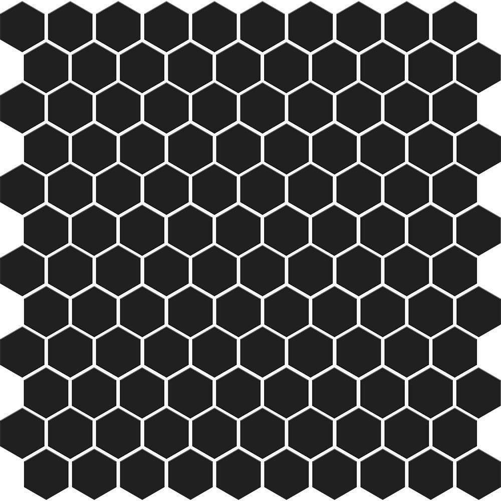 Noir Matte Hexagon Ceramic Mosaic