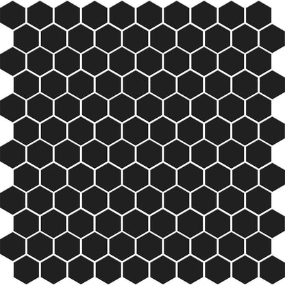 Noir Matte Hexagon Ceramic Mosaic
