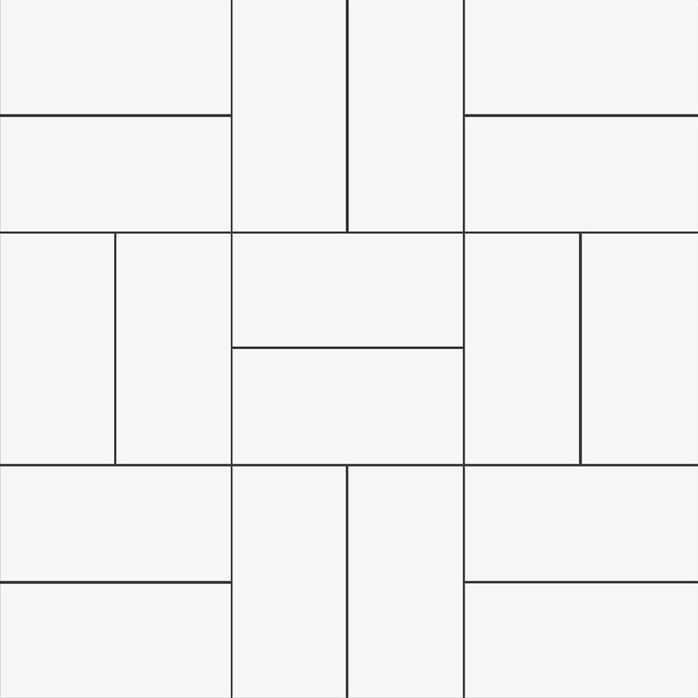 Blanc Glossy Crosshatch Ceramic Mosaic