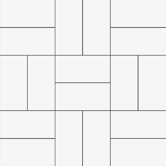Blanc Glossy Crosshatch Ceramic Mosaic