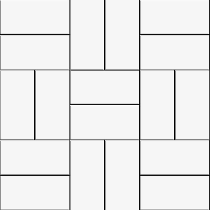 Blanc Matte Crosshatch Ceramic Mosaic