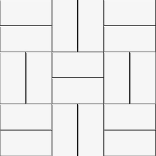 Blanc Matte Crosshatch Ceramic Mosaic