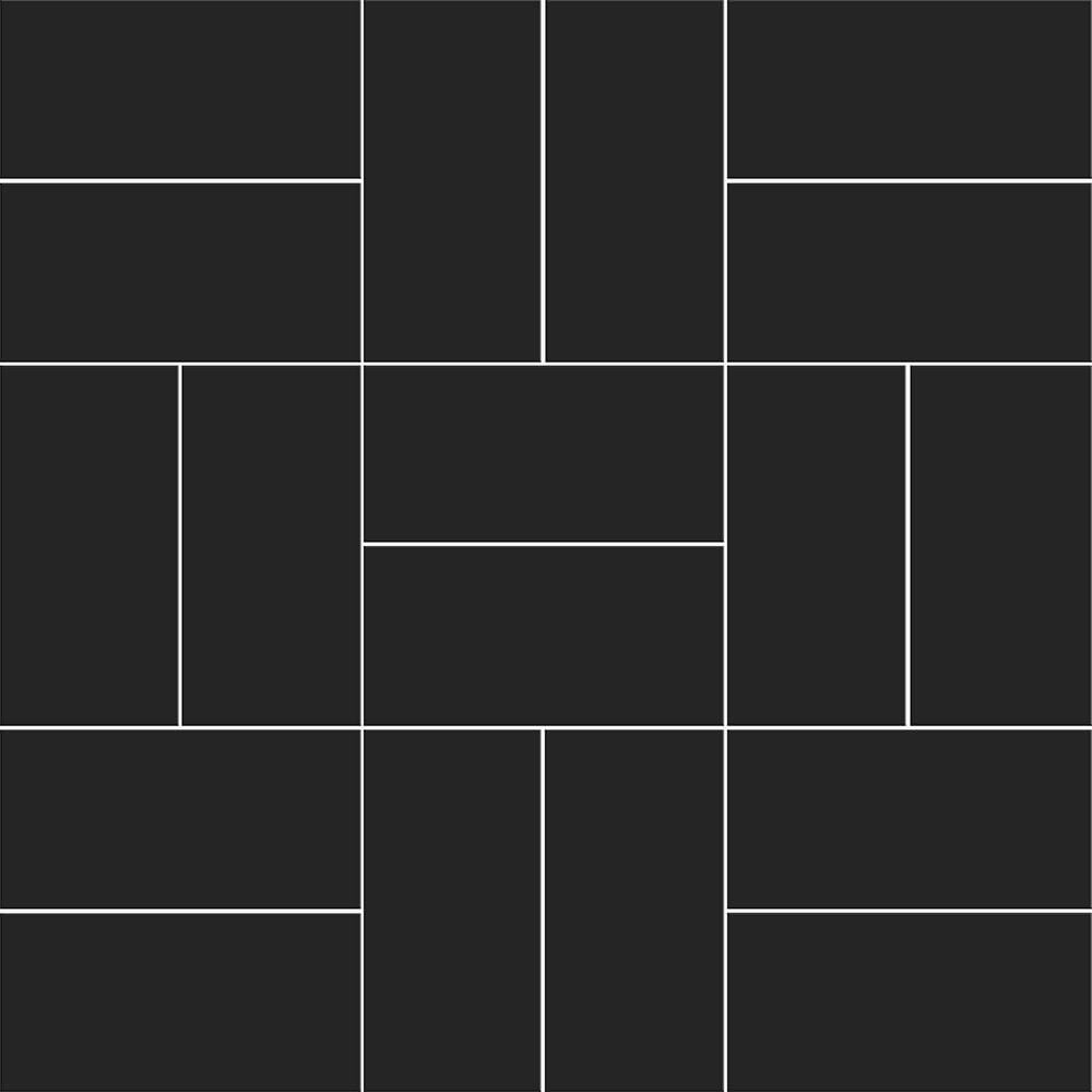 Noir Matte Crosshatch Ceramic Mosaic