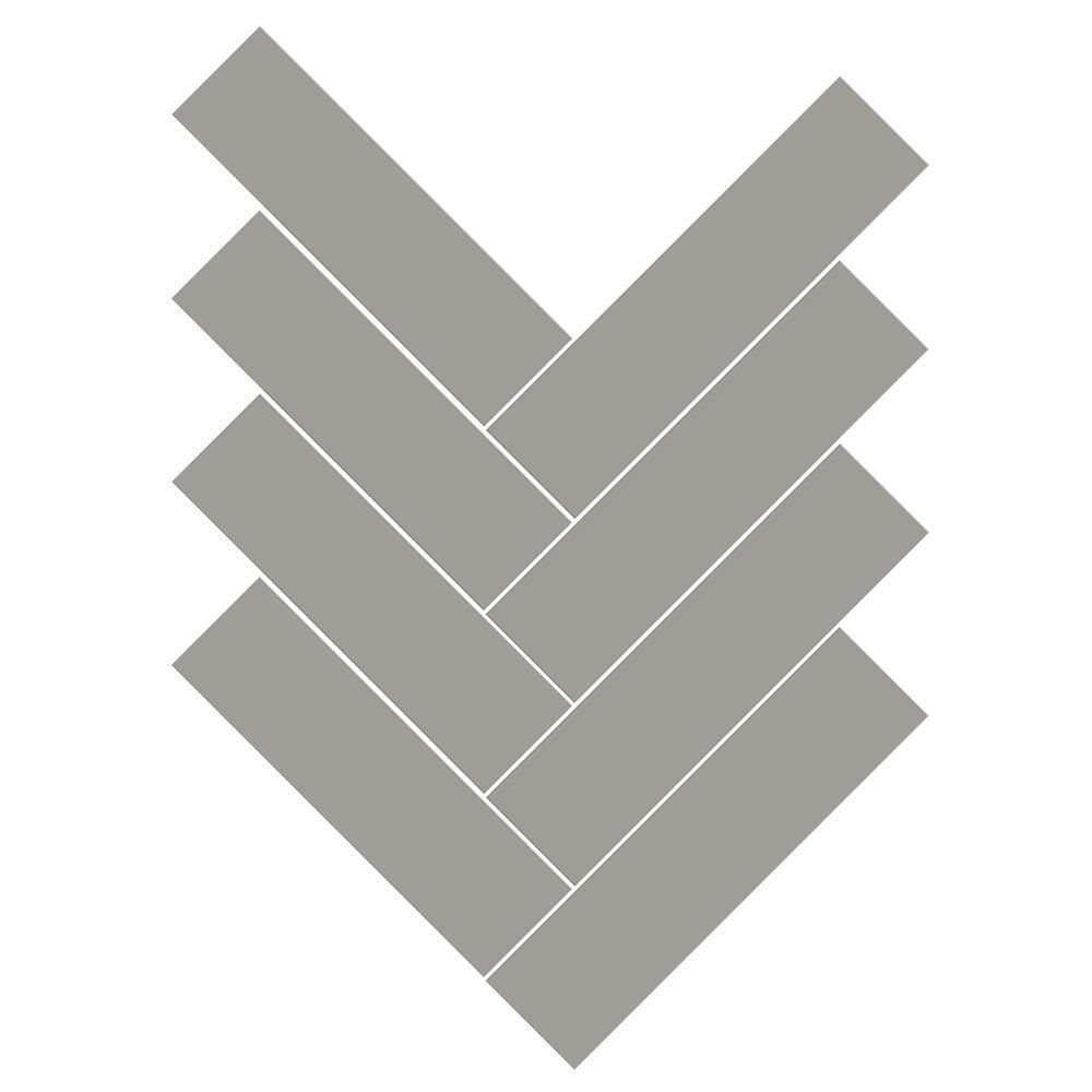 Gris Fonce Matte Herringbone Ceramic Mosaic