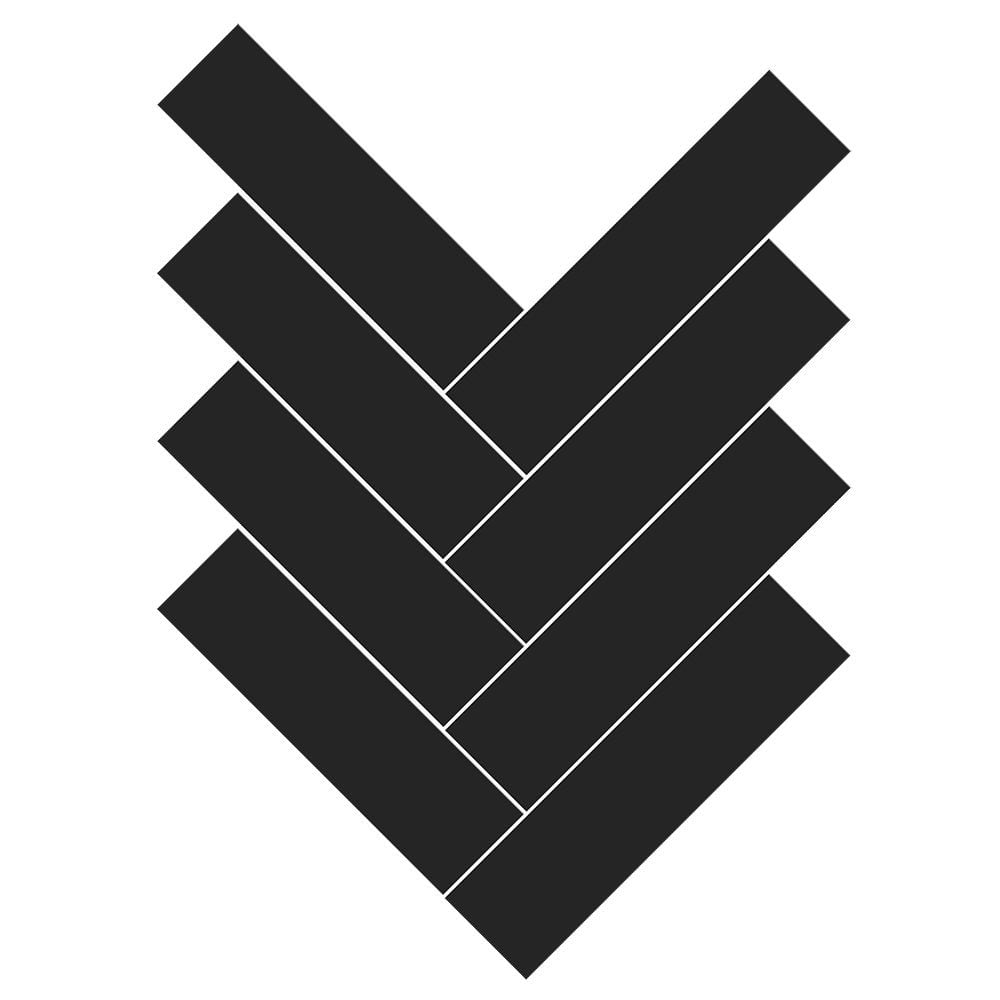 Noir Matte Herringbone Ceramic Mosaic