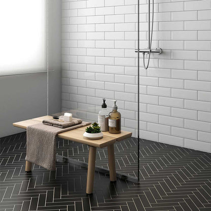 Noir Matte Herringbone Ceramic Mosaic