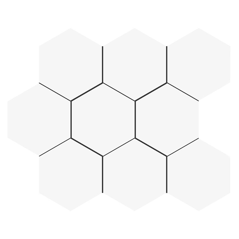 Blanc Matte Midi Hexagon Ceramic Mosaic
