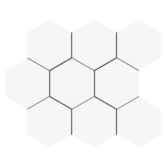Blanc Matte Midi Hexagon Ceramic Mosaic