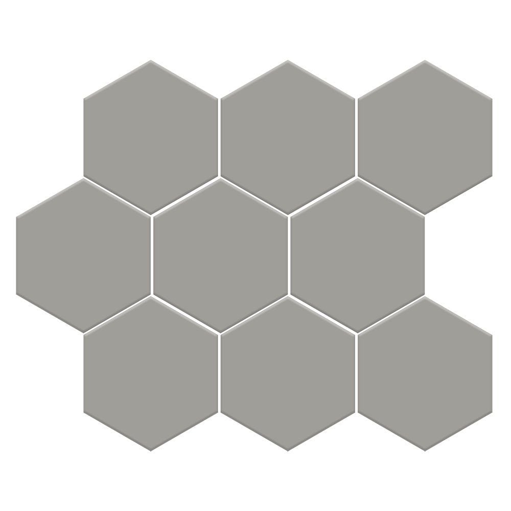 Gris Fonce Matte Midi Hexagon Ceramic Mosaic