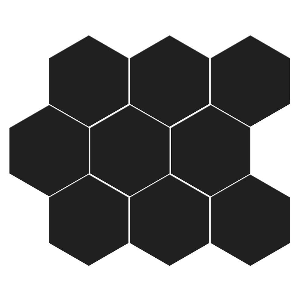 Noir Matte Midi Hexagon Ceramic Mosaic