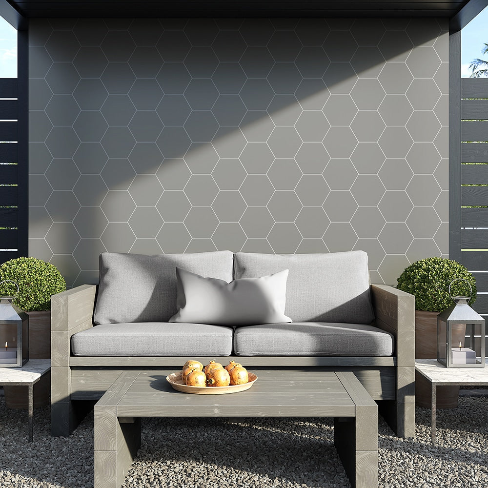 Gris Fonce Matte Hexagon Ceramic Tile