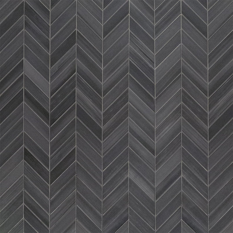 MSI Graphite Chevron Mosaic Porcelain Wall and Floor Tile 12"x15" - Watercolor Collection