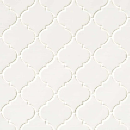 MSI Whisper White Arabesque Polished Ceramic Mosaic Wall Tile 10.83"x15.5"