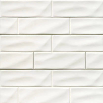 MSI Whisper White Glazed Handcrafted Ceramic Subway Tile 4"x12"