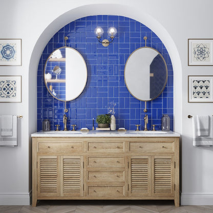 Cobalt Blue 3x6 Glossy Subway Glass Tile (40 pack, 5 sq ft/case) - Sample