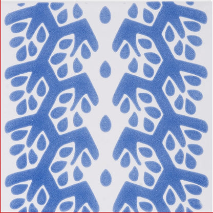 Snow White, Blue Glossy Cecil Stripe Ceramic Tile