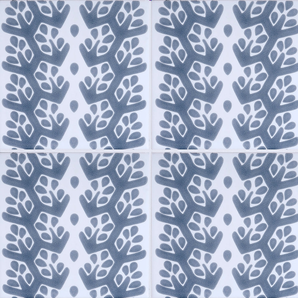 Snow White, Grey Glossy Cecil Stripe Ceramic Tile