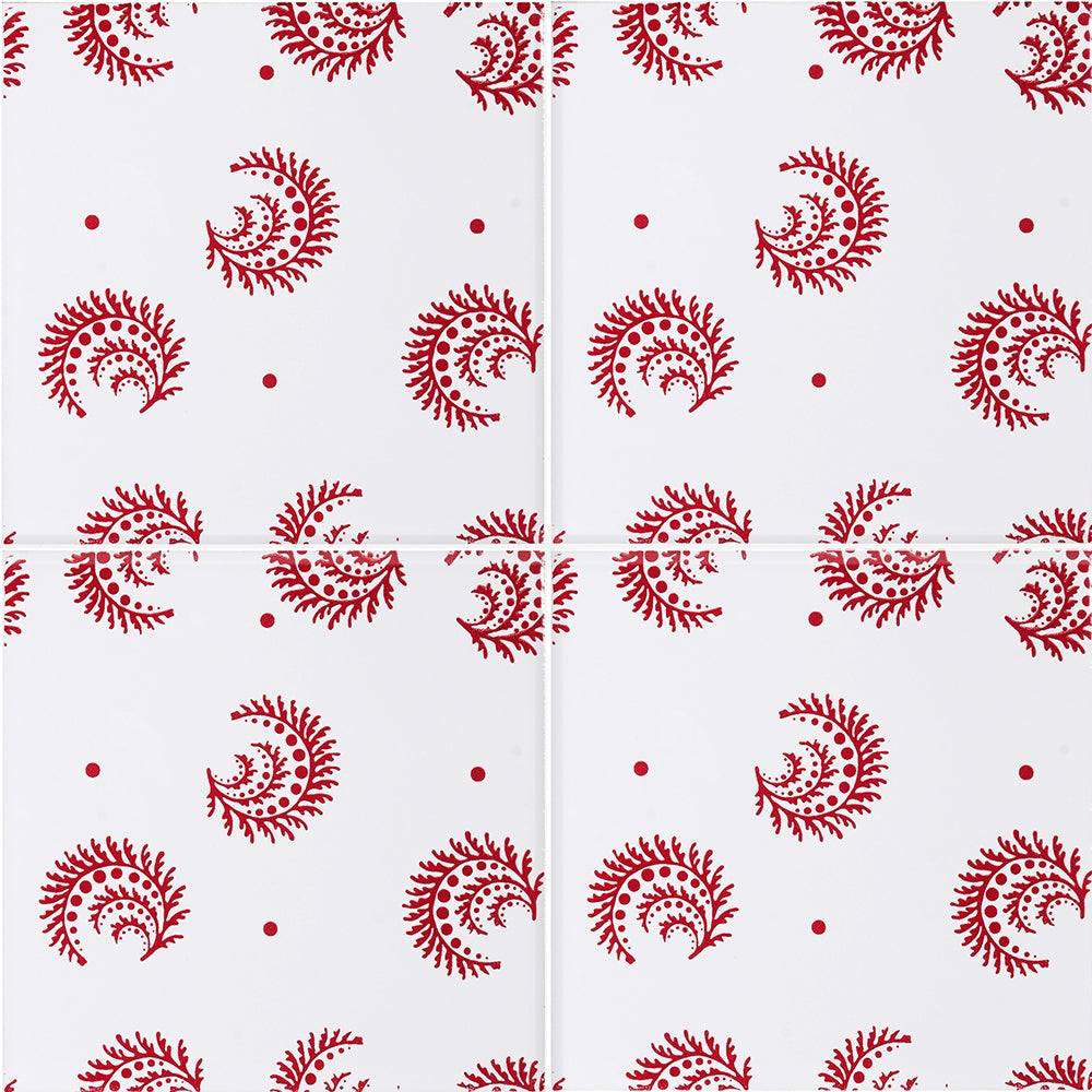 Snow White, Fire Engine Glossy Desmond Ceramic Tile