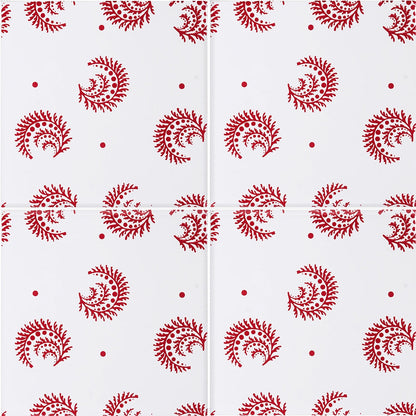 Snow White, Fire Engine Glossy Desmond Ceramic Tile