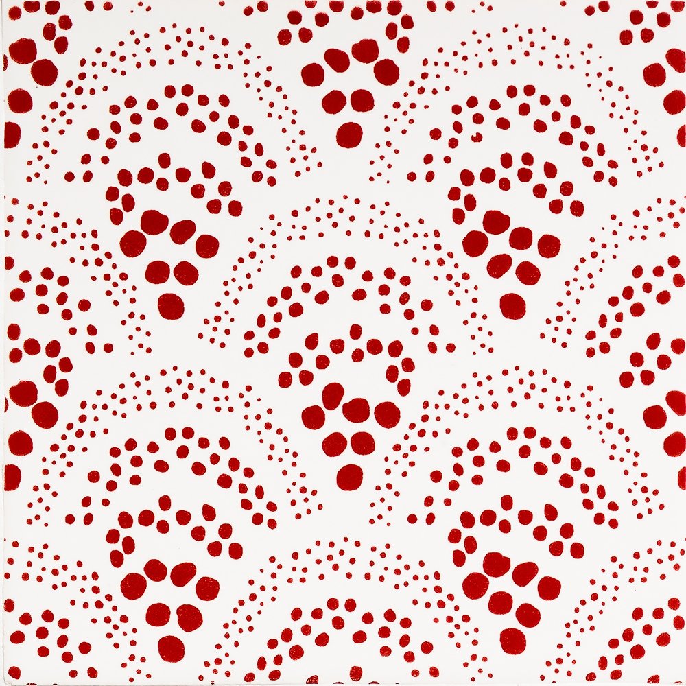 Pure White, Fire Engine Matte Chou Chou Ceramic Tile