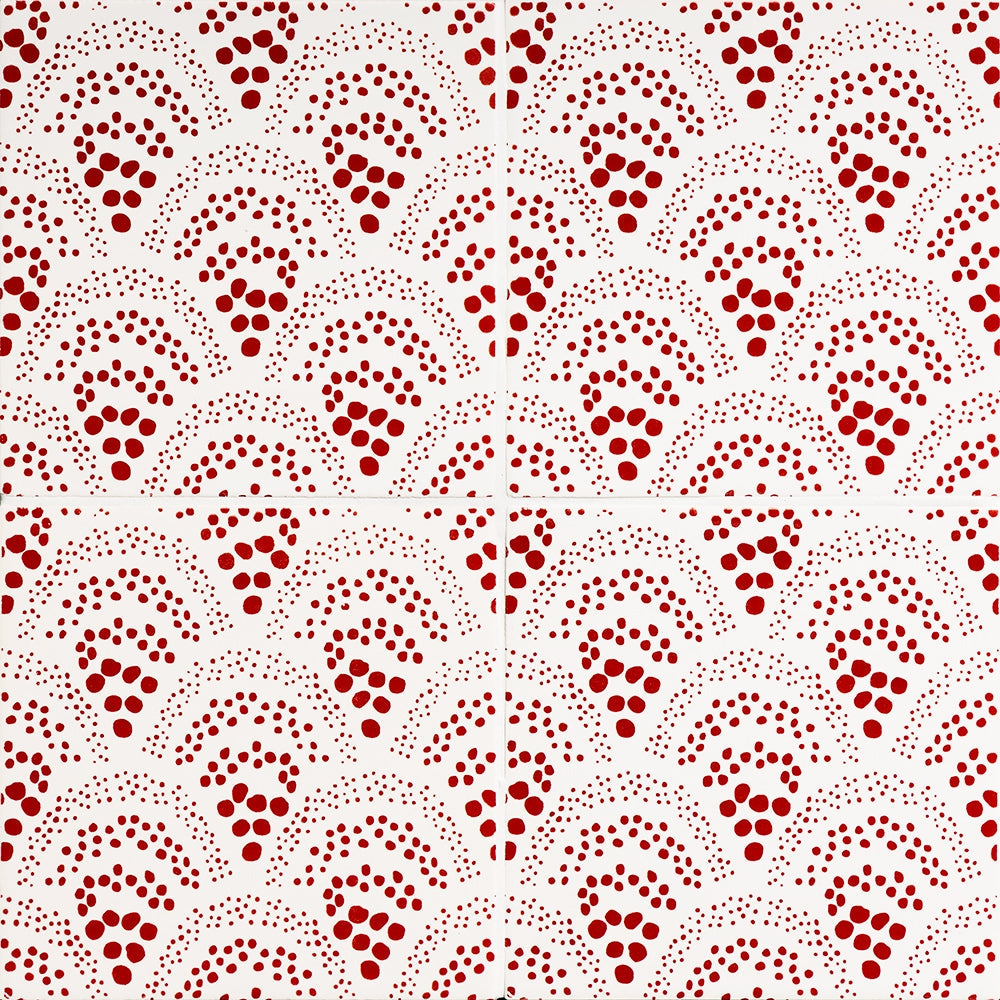 Pure White, Fire Engine Matte Chou Chou Ceramic Tile