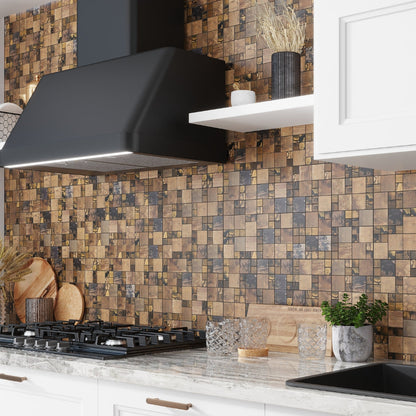 Bronze 12x12 Matte Square Metal Mosaic Tile (5 pack, 4.75 sq ft/case)