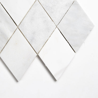 Calacata T, Carrara T, Afyon White Multi Finish Scottish Diamond Marble Mosaic