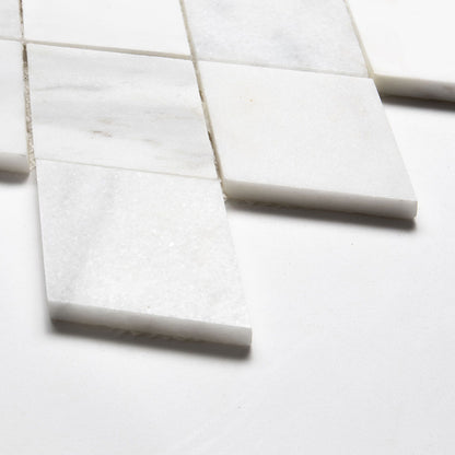 Calacata T, Carrara T, Afyon White Multi Finish Scottish Diamond Marble Mosaic