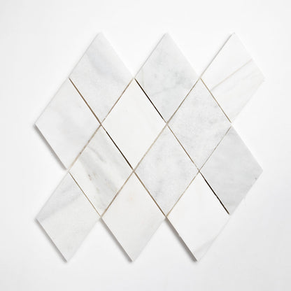 Calacata T, Carrara T, Afyon White Multi Finish Scottish Diamond Marble Mosaic