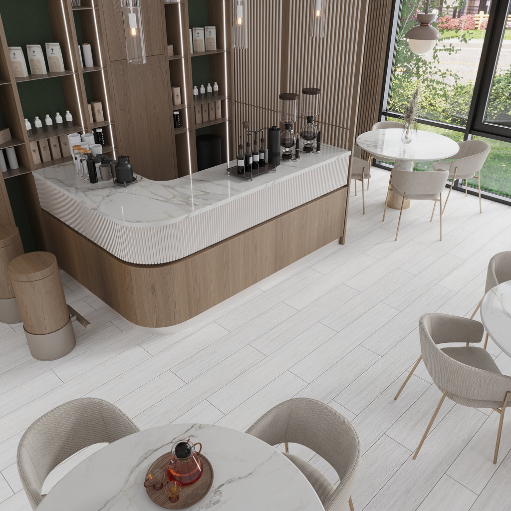 Blanco 8x48 Matte Porcelain Large Format Tile (5 pack, 12.91 sq ft/case) - Sample