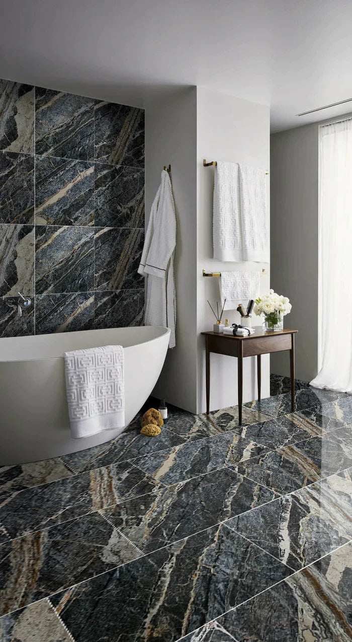 Adriatic Black Exotic Marble Polished Floor and Wall Tile