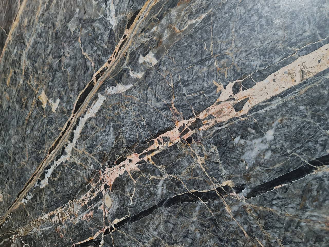 Adriatic Black Bookmatching Polished Marble Slab