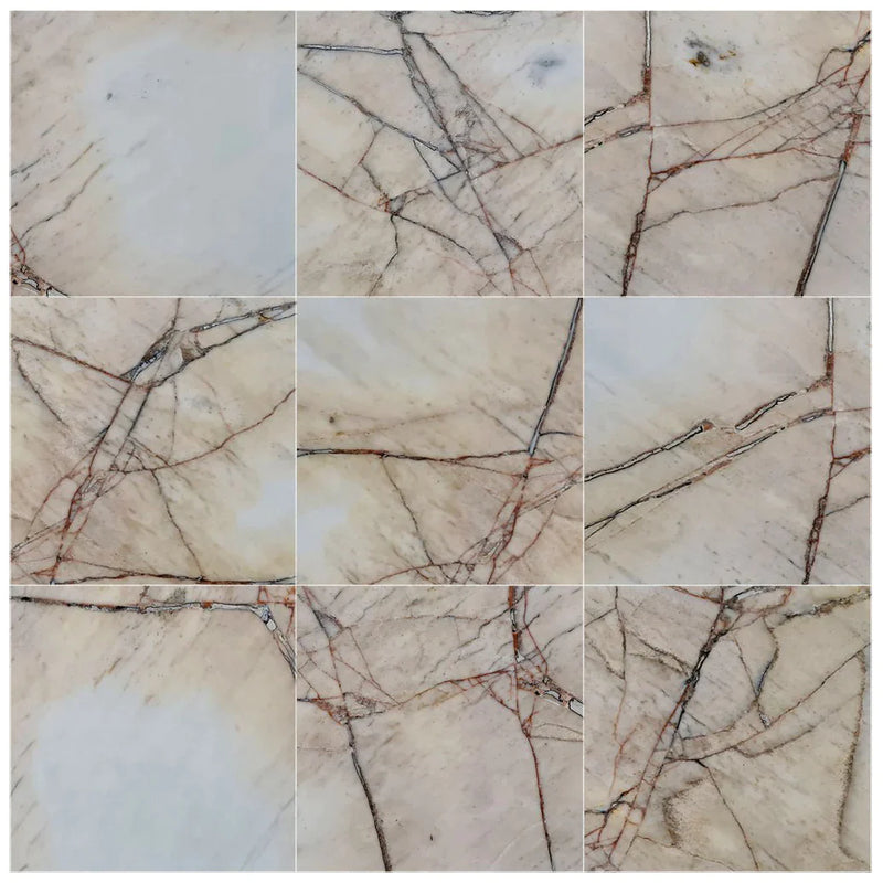 Angora Gold White Exotic Marble Polished Floor and Wall Tile