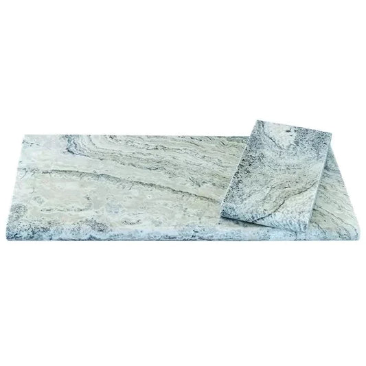 Alaska Silver 12"x24" Tumbled Travertine Pool Coping