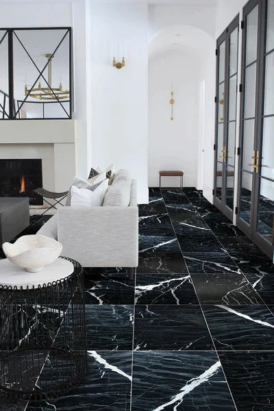 Alexandrette Black Marble Polished Floor and Wall Tile