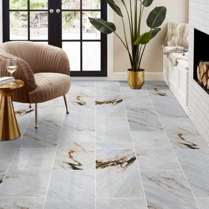 Alpina White Marble Polished Floor and Wall Tile