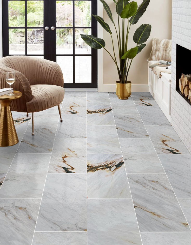 Alpina White Marble Polished Floor and Wall Tile