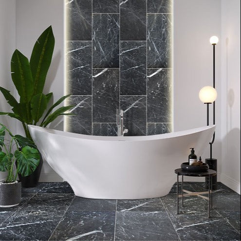 Amanos Black Marble Polished Floor and Wall Tile