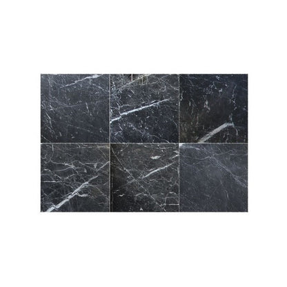 Amanos Black Marble Polished Floor and Wall Tile