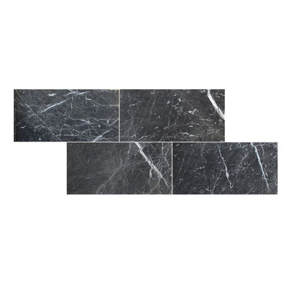 Amanos Black Marble Polished Floor and Wall Tile